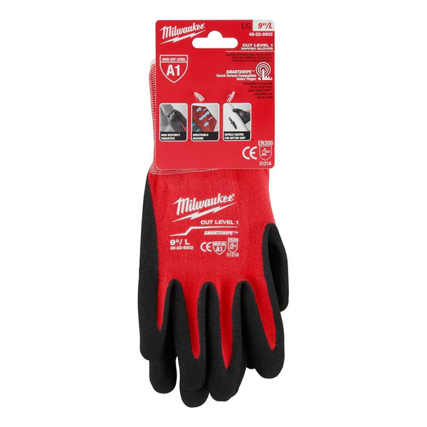 Guantes Nitrilo Anticorte Nivel 1 Talla G Milwaukee 48228902 Rojo
