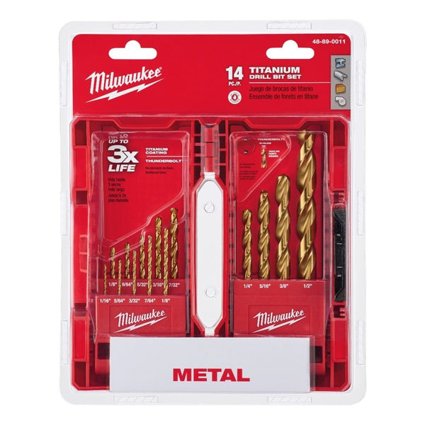 Juego 14 Pz Brocas Thunderbolt Titanium 48-89-0011 Milwaukee