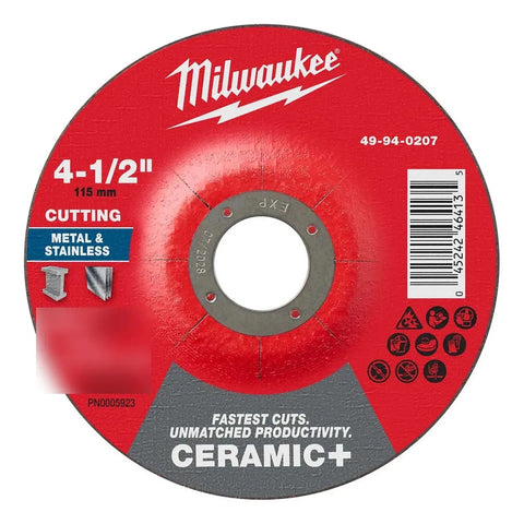 Disco De Corte Metal Ceramic Milwaukee 115mm 49940207 Rojo Rojo