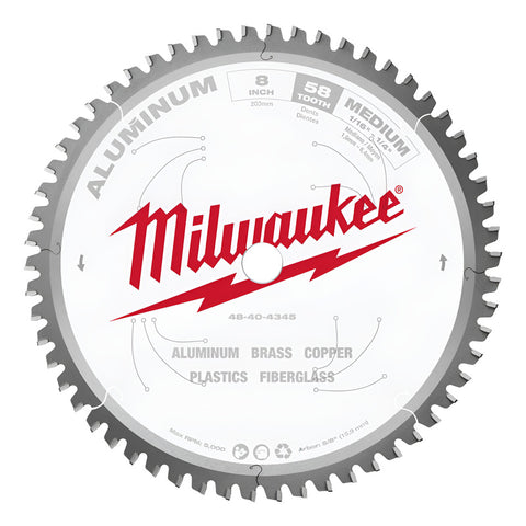 Disco Corte Aluminio De 8 Pulgadas Milwaukee 48404345 Blanco Blanco