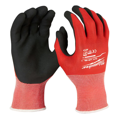 Guantes Anticorte Nivel 1 Baño Nitrilo Milwaukee 48228900 Rojo