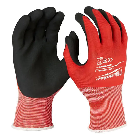Guantes Anticorte Nivel 1 Baño Nitrilo Milwaukee 48228900 Rojo
