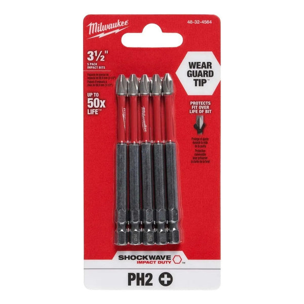 Jgo 5 Brocas Impacto Phillips Ph2 3-1/2 48324564 Milwaukee