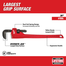 Llave Para Tubo De Acero 36 Pulgadas Milwaukee 48227136 Rojo