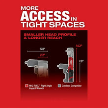 Kit Llave Impacto Ángulo Recto M12 Fuel Milwaukee 2564-22 Rojo