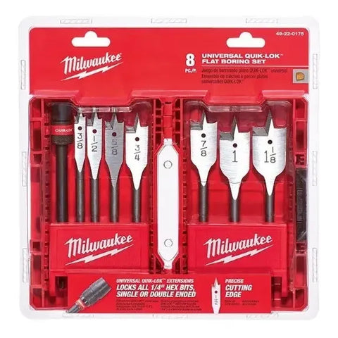 Juego De Brocas Planas Madera Milwaukee 8 Pz Modelo 49220175