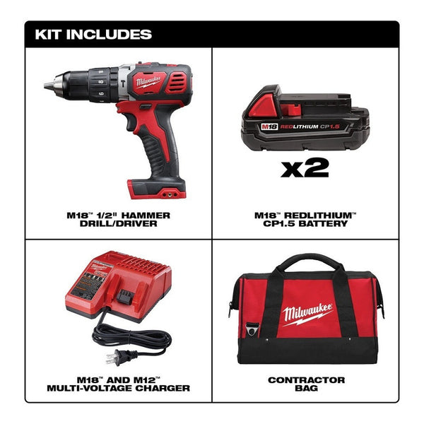 Kit Inalámbrico Rotomartillo Milwaukee 2607-22ct + Baterías Rojo/negro