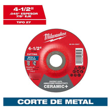 Disco De Corte Metal Ceramic Milwaukee 115mm 49940207 Rojo Rojo