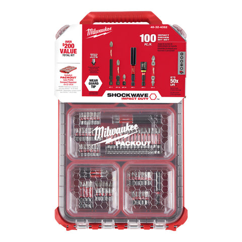 Juego 10 Puntas + Organizador Shockwave Milwaukee 48324082