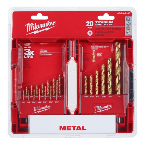 Kit De 20 Brocas Thunderbolt Titanium Milwaukee 48-89-1105