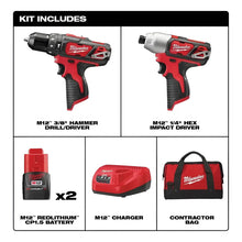 Combo 2497-22 Milwaukee M12 Llave Impacto + Rotomartillo Rojo