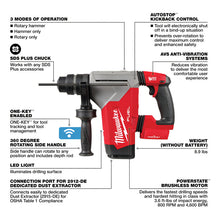 Martillo Perforador M18 Fuel1-1/8 Sds Plus Milwaukee 2915-20 Rojo/negro/gris