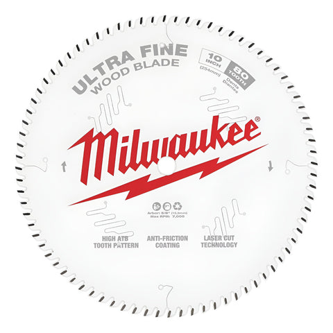 Disco Corte Madera 10 Pg. Fino 80 Dientes Milwaukee 48401032 Blanco