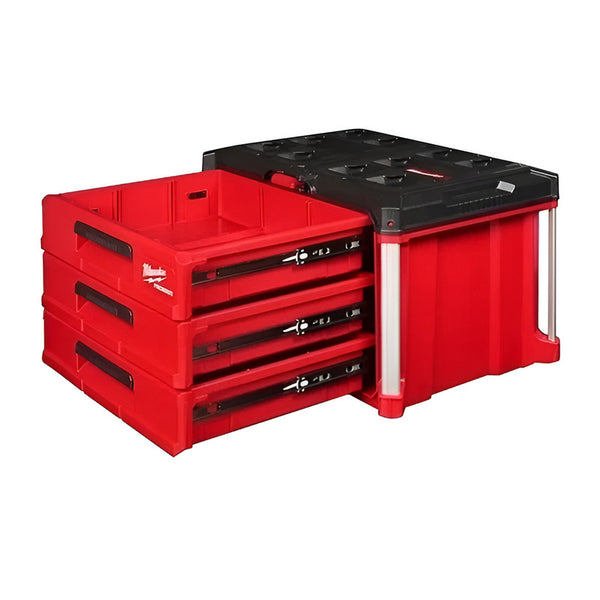 Caja De Herramientas 3 Cajones Packout Milwaukee 48228443 Rojo