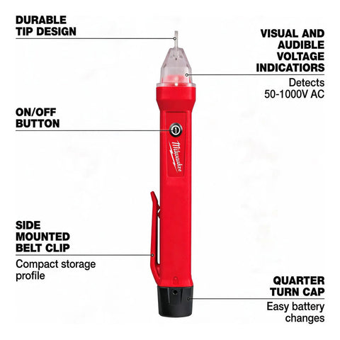 Detector De Voltaje Milwaukee 3200-20 Rojo Rojo