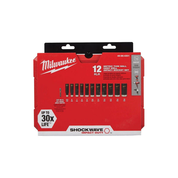 Juego 12 Conectores Dados Impacto 1/4 Milwaukee 49664301
