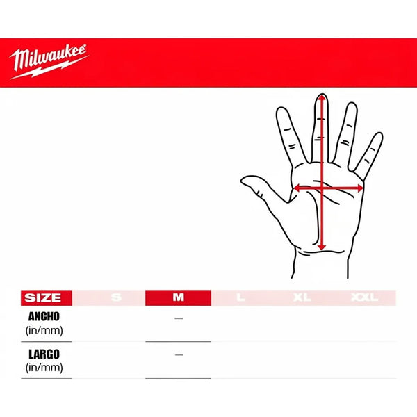 Guantes De Cuero De Cabra Talla Mediana Milwaukee 48730011 Naranja Oscuro