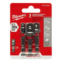 Set 3 Adaptadores  Milwaukee Hex Cua 1/4 3/8 1/2 48325033