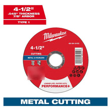 Disco Corte Metal 4.5x.045x7/8 Milwaukee 49940103 Rojo