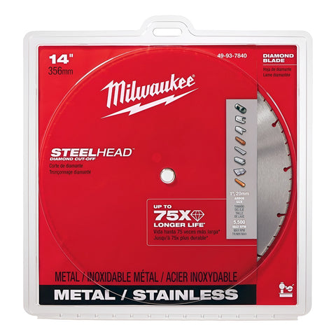 Disco De 14 PuLG. Steelhead Corte Metal Milwaukee 49-93-7840 Rojo