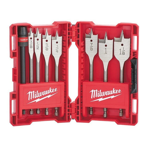 Juego De Brocas Planas Madera Milwaukee 8 Pz Modelo 49220175