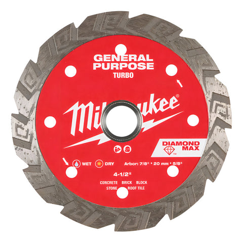 Disco Diamante Max 4 1/2 Pulgadas Milwaukee 49939104 Rojo