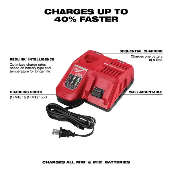 Cargador 40% Más Rápido M18 M12 Milwaukee 48591808