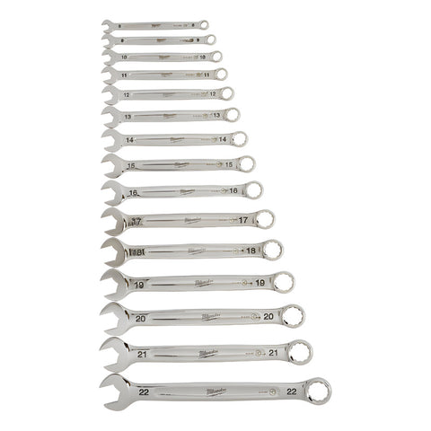 Kit De 15 Llaves Combinadas Metricas Milwaukee 48229515 Plateado