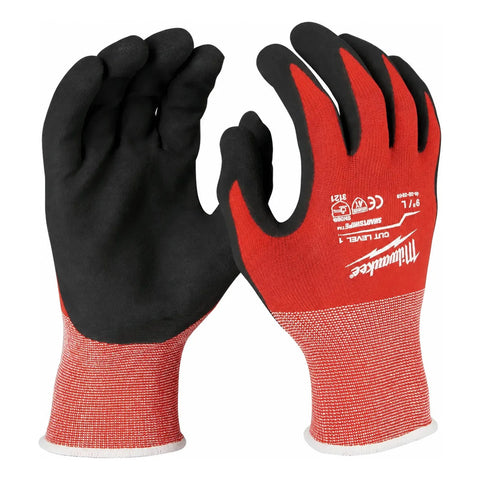 Guantes Nitrilo Anticorte Nivel 1 Talla G Milwaukee 48228902 Rojo