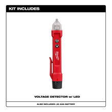 Detector Voltaje S/contacto C/led 320220 Milwaukee Rojo