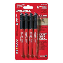 4 Pzas Marcador Punta Fino Negro Inkzall 48223104 Milwaukee Negro