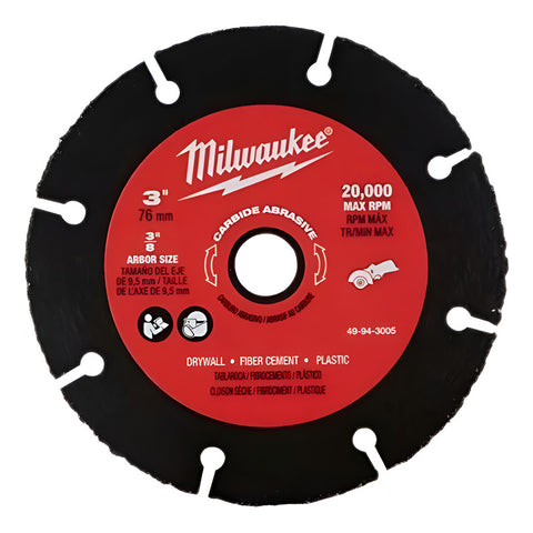 Disco Abrasivo De Carbono 3  X 3/8  Milwaukee 49943005 Negro