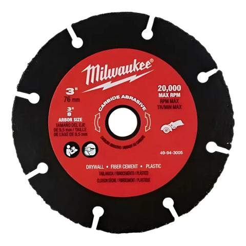 Disco Abrasivo De Carbono 3  X 3/8  Milwaukee 49943005 Negro