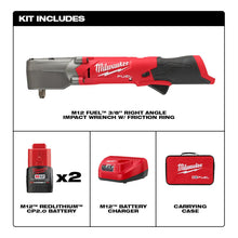 Kit Llave Impacto Ángulo Recto M12 Fuel Milwaukee 2564-22 Rojo