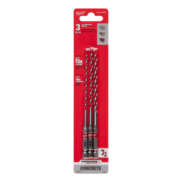 Juego 3 Brocas Punta De Carburo Concreto Milwaukee 48209050
