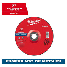 Disco De Desbaste Para Metal Milwaukee 7  49940533 Rojo Rojo