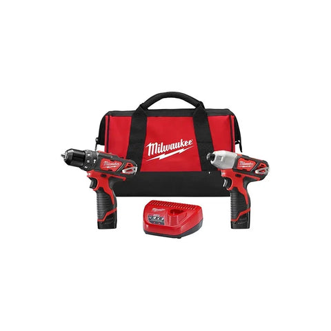Combo 2497-22 Llave Impacto+rotomartillo M12 Milwaukee Rojo