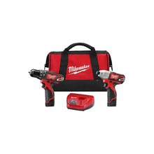 Combo 2497-22 Llave Impacto+rotomartillo M12 Milwaukee Rojo