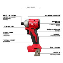 Atornillador Impacto Hexagonal 1/4  Milwaukee 3650-20 Rojo Rojo 50 Hz