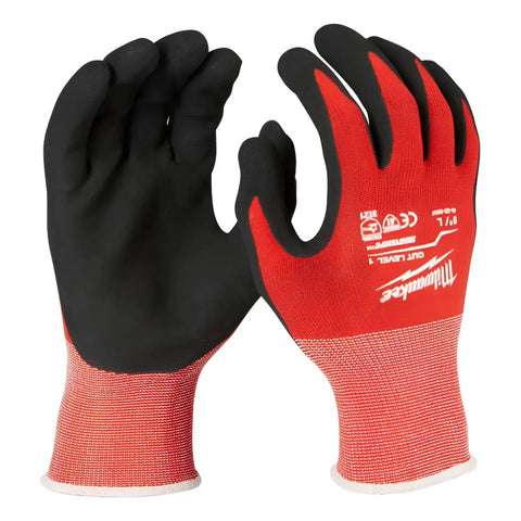 Guantes Nitrilo Anticorte Nivel 1 Talla G Milwaukee 48228902 Rojo